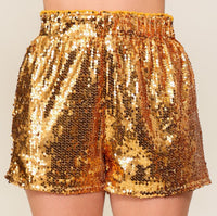Gold Sequined Shorts
